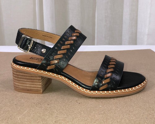 NUEVO PIKOLINOS Blanes Slingback Whipstitching Cuero Sandalia EU 38/US 7.5-8 Negro - Imagen 5 de 18