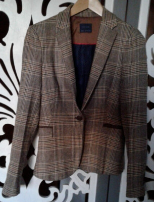 Giacca scozzese di lana Zara Basic M