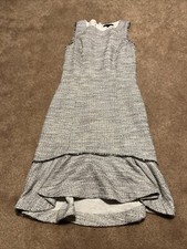 Womens Banana Republic White Black Tweed Dress Size 6 Tall