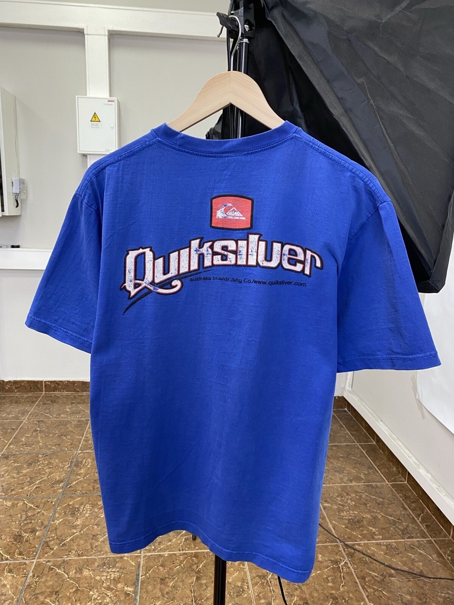 Vintage 90s Quiksilver center logo t-shirt rare retro size M color