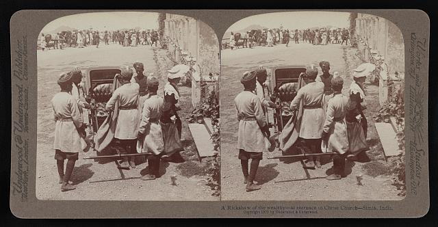 India A rickshaw of the wealthy-at entrance to Christ church-Siml - Old ...