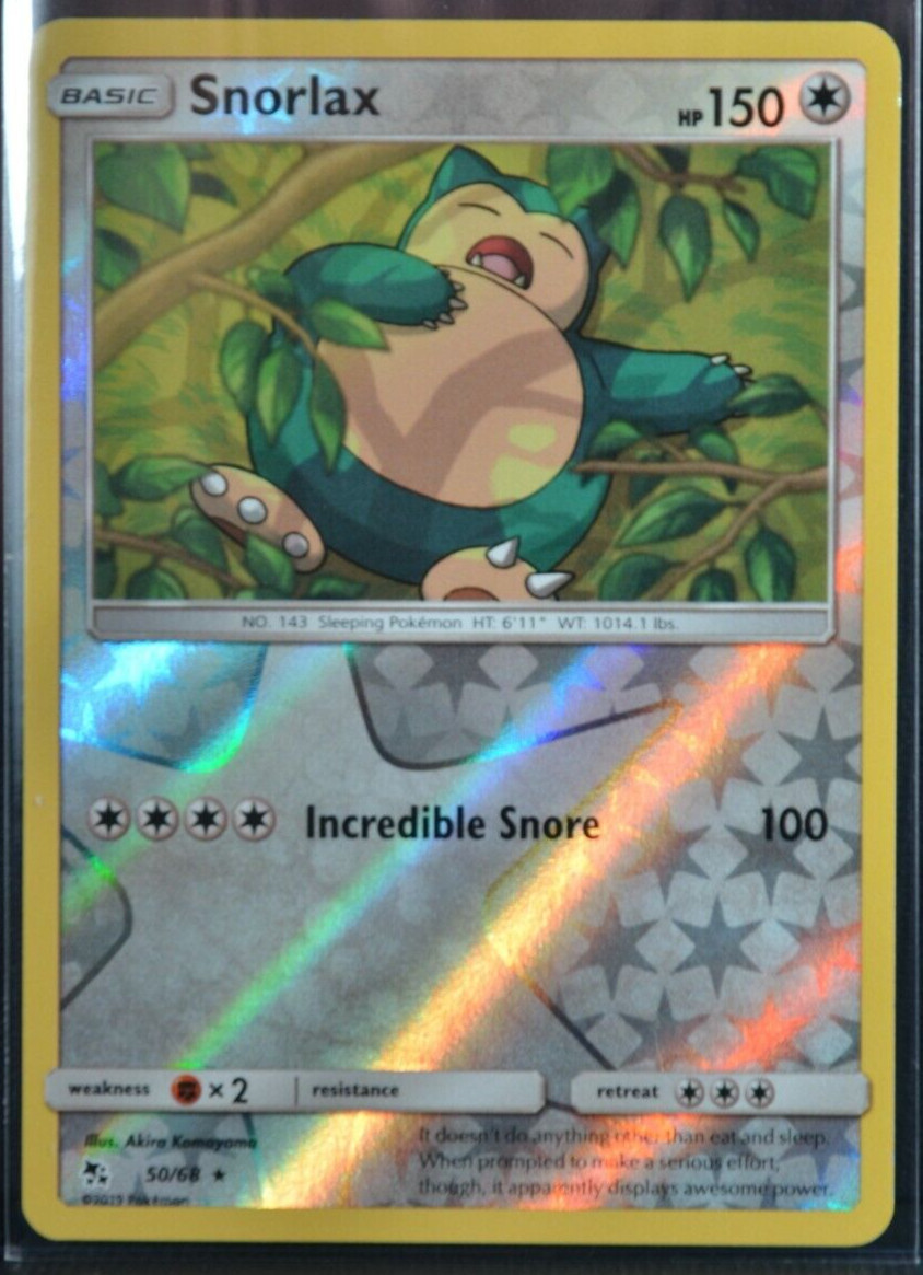 Snorlax Reverse Holo Foil - Hidden Fates 2019 50/68 - Near Mint Pokemon TCG Card