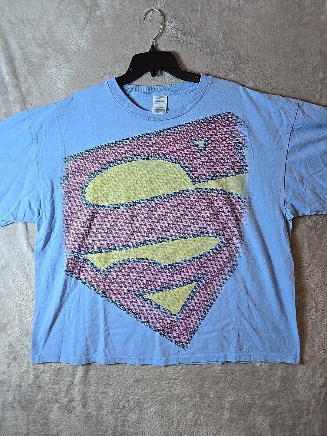 Superman T-Shirt Men's 2XL Blue DC Comics Graphic Crew Neck Short Sleeve Logo