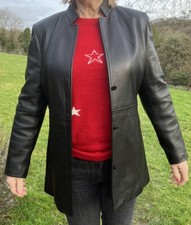 Beautiful, Luxurious Women’s Soft Black Leather Jacket By Episode - Uk Size 8