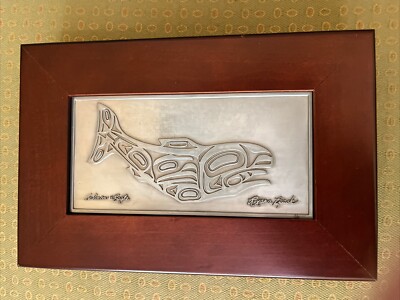 Roxana Leask - Native American Haida Art - Salmon Eagle Wood Box 11 .5'' x 7.75''