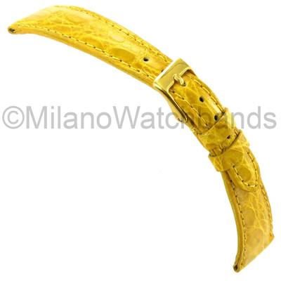 18mm Morellato Yellow Ladies Tapered Genuine Crocodile Stitched