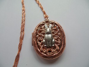 Authentic ROSE GOLD PLATED FILIGREE RABBIT BUNNY LOCKET