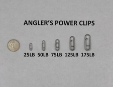 Anglers Power Clips - 25LB 50LB 75LB 125LB 175LB - Bulk Packs 25/50/100 USA