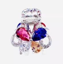 Butterfly Hair Claw Jaw Clip use Swarovski Crystal Hairpin Elegant Rainbow S24