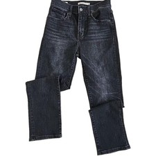 Levi's Premium Denim Women's Black 724 High Rise Straight Leg Jeans Size 27