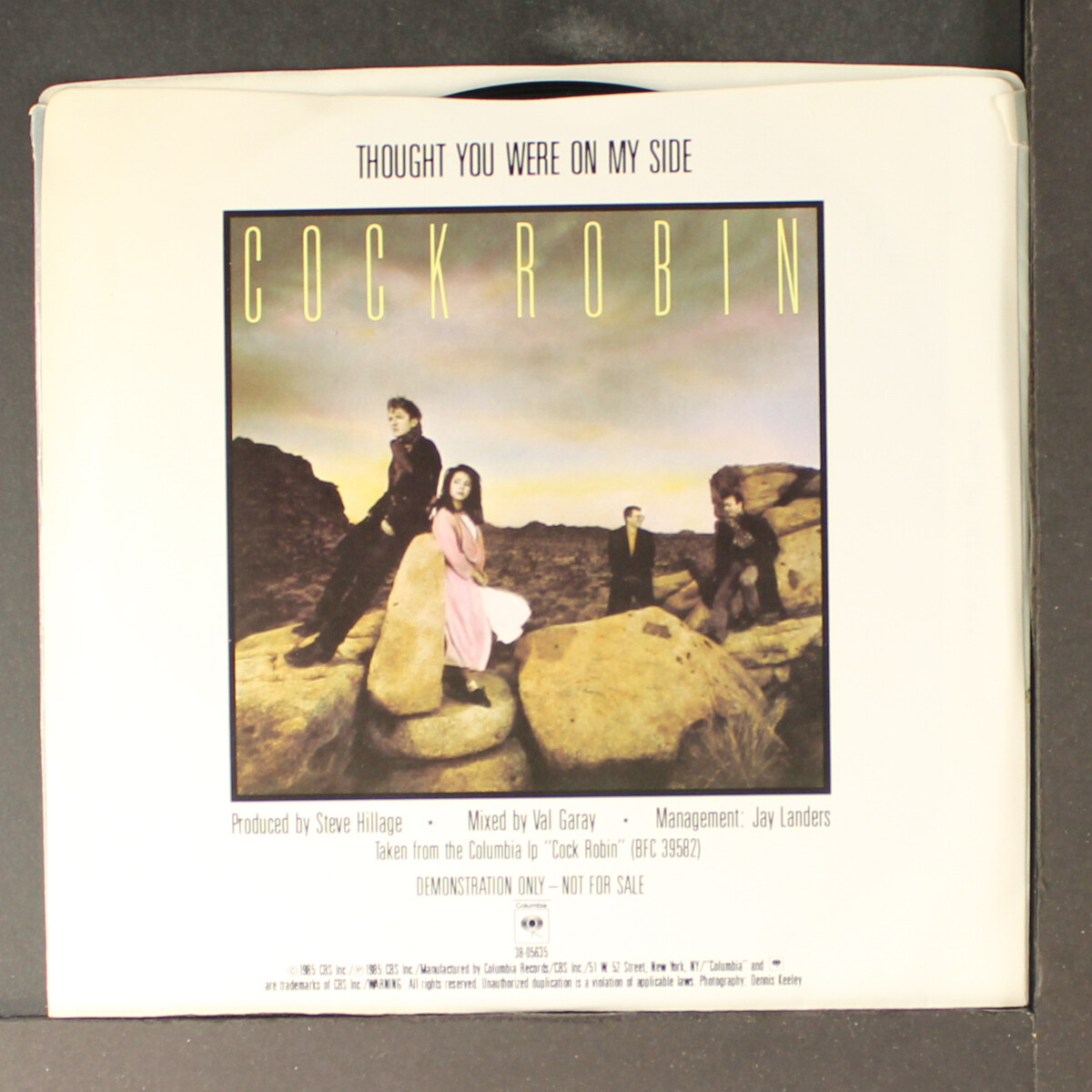 COCK ROBIN Thought You Were On My Side Same COLUMBIA 7 Single 45 cock-robin-thought-you-were-on-my-side-same-columbia-7-single-45
