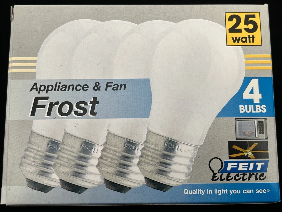 ⚡️4 Pack⚡️FEIT Electric Appliance And Fan Light Bulbs 25 Watt Frost 120 Volt - Image 3 of 4