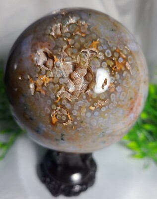 XX Large 2.4lbs 90mm Amazing & Pretty Orbicular Geode Ocean Jasper Sphere