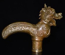Brass Dragon Head Statue Walking Stick Cane Handle Top Topper Collection 80708