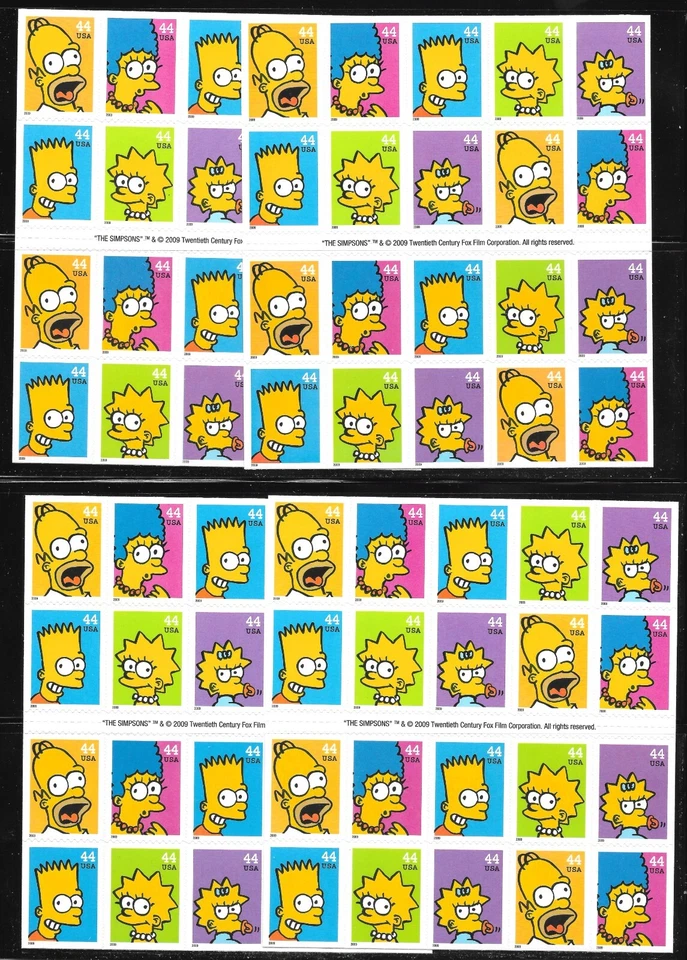 Sc# 4403b ALL 4 Varieties Simpsons Convertible Booklets of 20--Flawless! MNH - Image 2 of 2