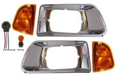 New Headlight Bezel Wturn Signal Corner Light Pair For Kenworth T300 330 Truck