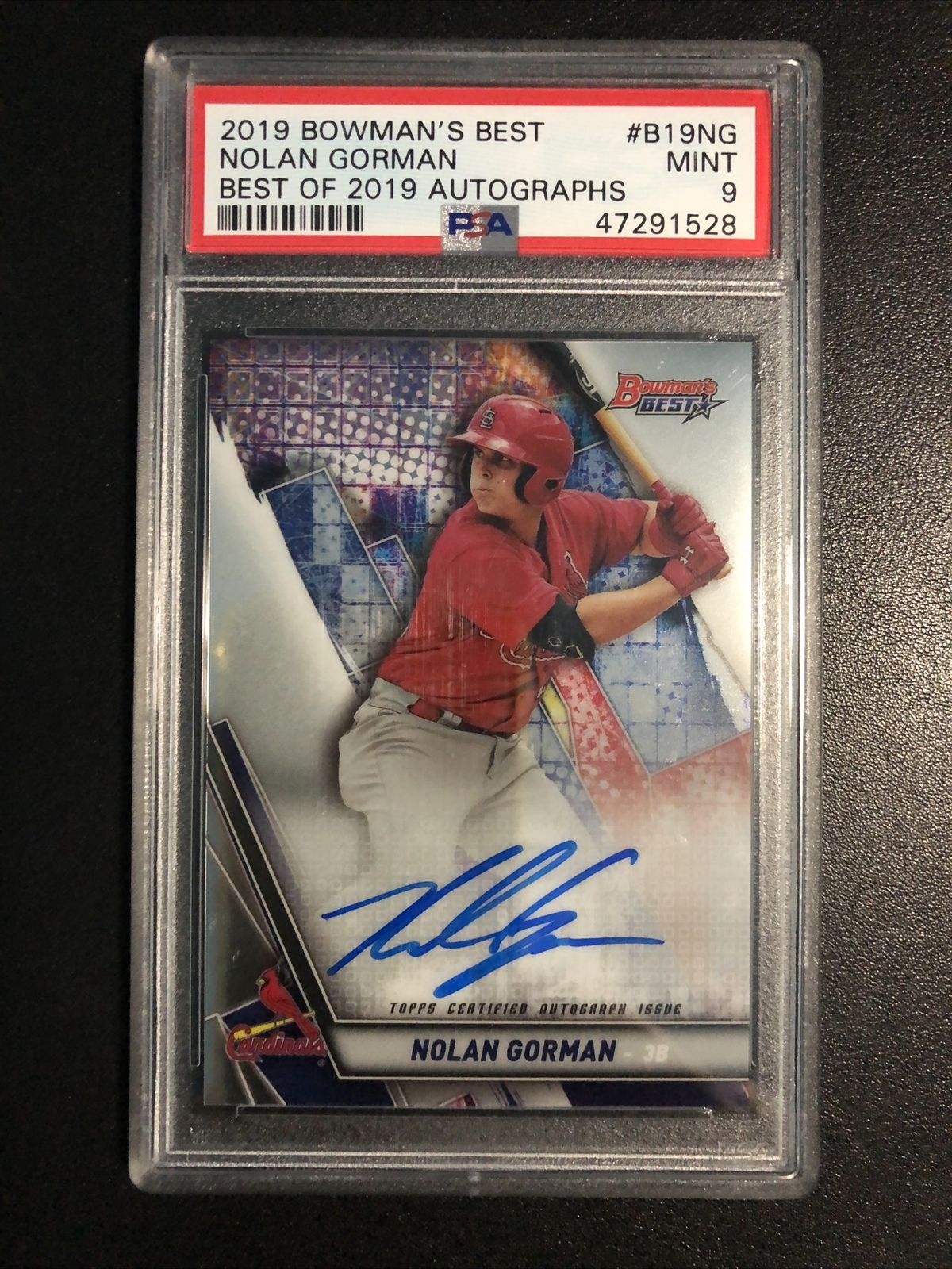 2019 Bowman's Best Nolan Gorman Best of 2019 Autographs RC PSA 9 MINT 🔥🔥🔥