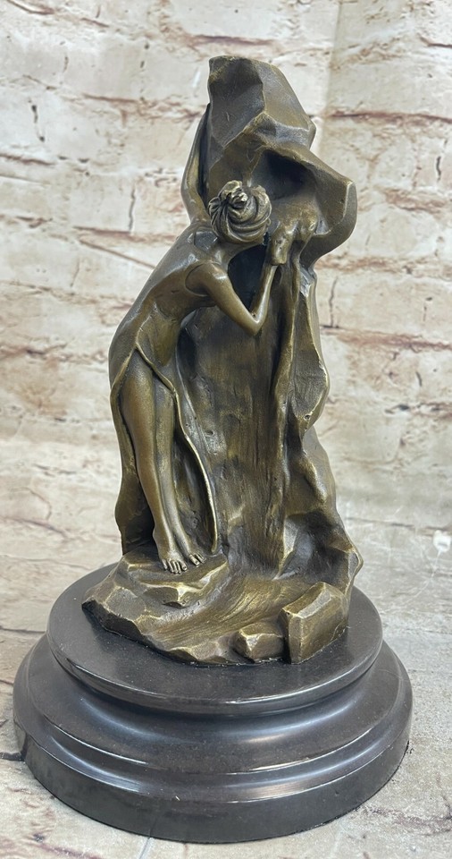 Art Déco Armor Bronze Jardin Sculpture Statue Chair Femme Buste Serre