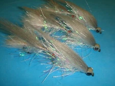 FLY FISHING FLIES - Gray/Pearl Articulated BAITFISH BUFFET Streamers #2 (3 pcs)
