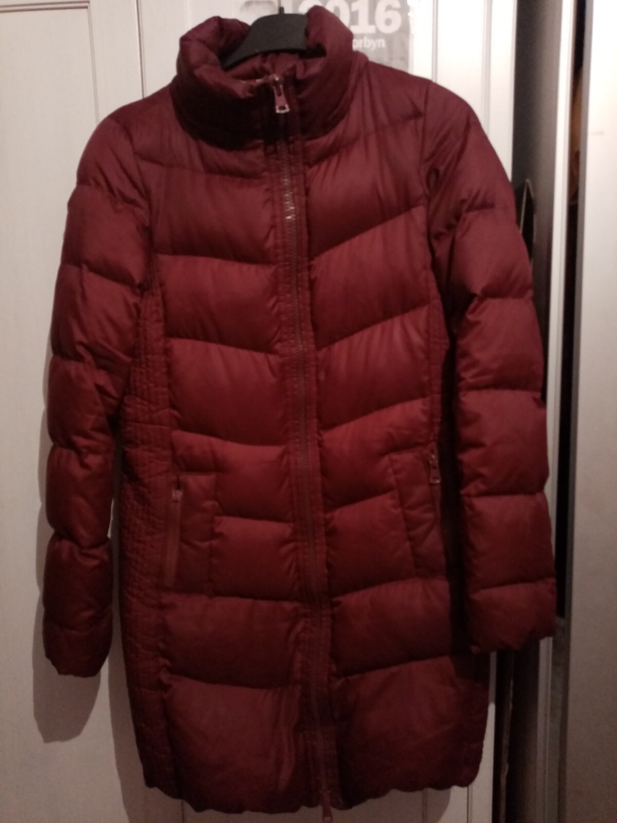 Gap Maroon Feathered Down Puffer Jacket Coat Size… - image 3
