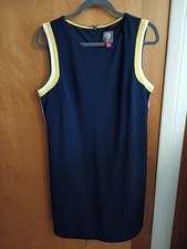 Vince Camuto Sleeveless Navy Blue Dress w/yellow stripe accents Size 16
