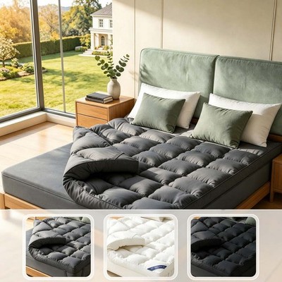 3.5 Inch Extra Thick Mattress Topper Pad Quilted  Down Alternative Bounce Back