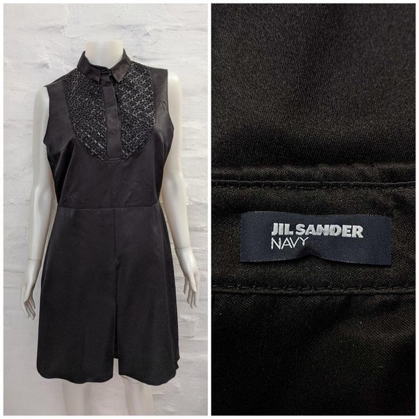 Women Jil Sander Dress Black Silk 38