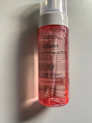 Oliven Reinigungsmousse Rose, für Gesicht und Augen-Make-up, 150 ml