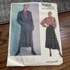 FREE SHIP! 1474 Vogue Patterns Perry Ellis Size 10 Sewing Pattern Misses