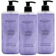 3-PACK Pecksniffs LAVENDER WHITE TEA Moisturizing Hand Wash Liquid Soap JUMBO SZ