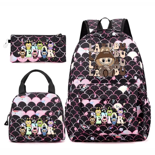 2025 Labub- 3pc/set Back Pack Back To School Bag Rucksack Pencil Case Lunch Bag - Picture 25 of 25