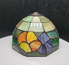 Vintage Tiffany Style Flower Stained Slag Glass Lamp Shade 8” X 5” Tall