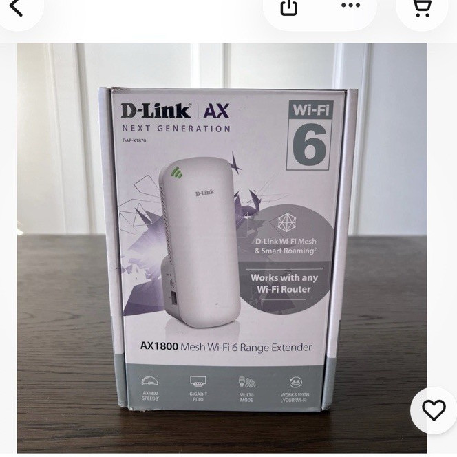 D-Link AX1800 Mesh Wi‑Fi 6 Range Extender DAP-X1870 White Gigabit