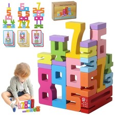 Xgmadiles Montessori Math Blocks for Kids Ages 3-8  20PCS Wooden STEM...