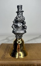 RICKER PEWTER BELL SNOWMAN & RABBITS Christmas Limited Edition 301/2250