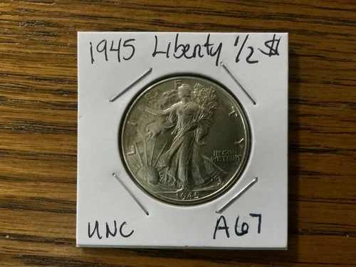 1945 Walking Liberty Half Dollar High Grade UNC details A67