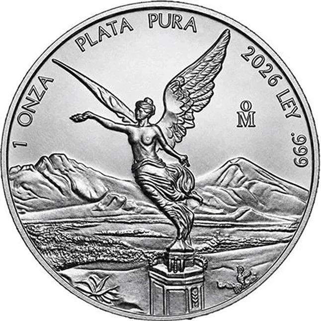 2026-Mo Mexico 1 oz Silver Libertad Onza - .999 Fine - Banco de Mexico 2026 image 1