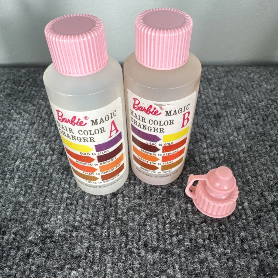 Barbie Color 'N Curl 1964 de colección juego accesorios peine rodillos secadora pelucas Foto 4 de 4