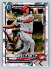 2021 Bowman #BCP-91 Tyler Callihan Chrome Prospects Atomic Refractor