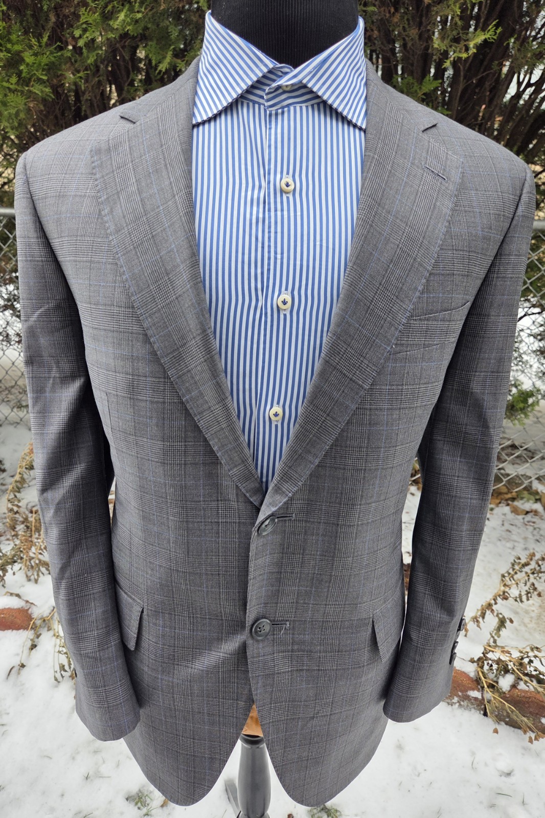 PETER MILLAR 100% Wool Gray Two Button Blazer Spo… - image 11