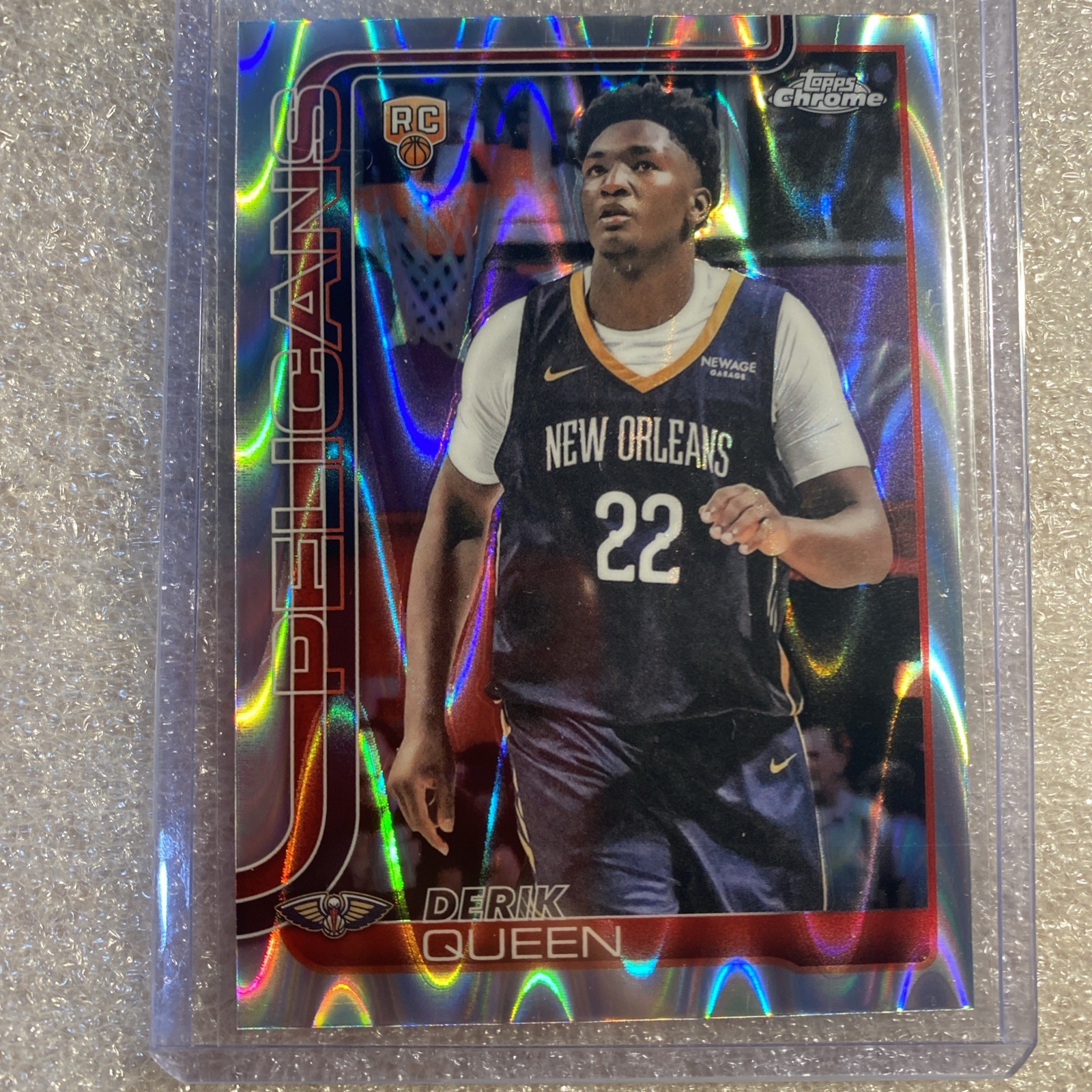 2025-26 Topps Chrome DERIK QUEEN Rookie WAVE REFRACTOR Pelicans RC #263