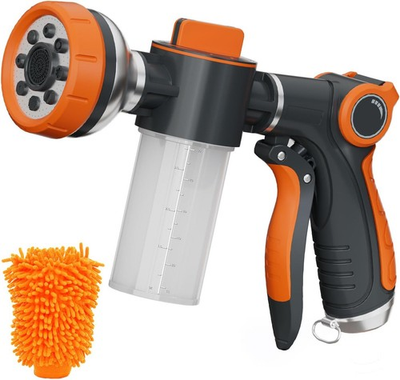 #ad 8 in1 Car Wash Brush Foam Gun Garden Hose Nozzle Foam Cannon Bottle Soap Sprayer $27.99