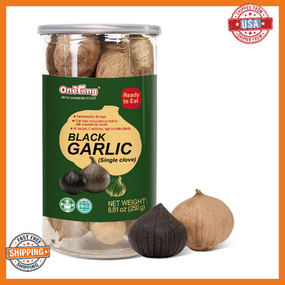 ONETANG Black Garlic 8.82 Oz (250g.), Whole Black Garlic Fermented for 90 Days, 