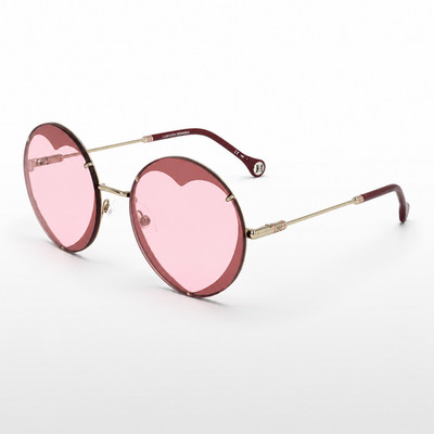 Carolina Herrera CH0013S Damen Sonnenbrille Gold Rosa Metall Designer NEU