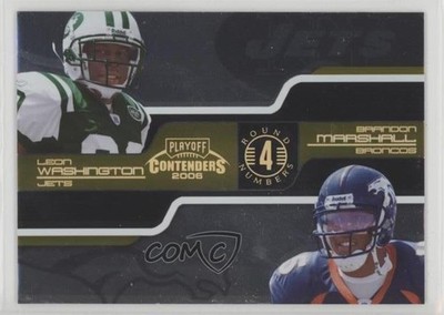 2006 Playoff Contenders Round Numbers Gold Leon Washington Brandon Marshall ms9