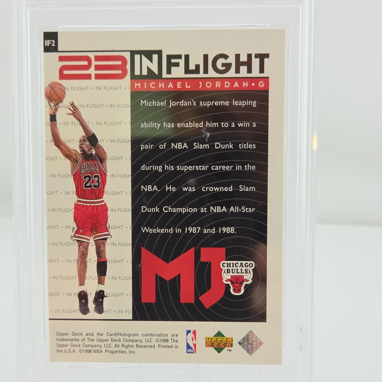 Upper Deck 1998-99 MJ Living Legend Michael Jordan In Flight #IF2 PSA 8 view 3