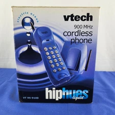 NEW VTECH hiphues liquid 900 MHz cordless phone VT 95-9109 Blue 2000's Vintage