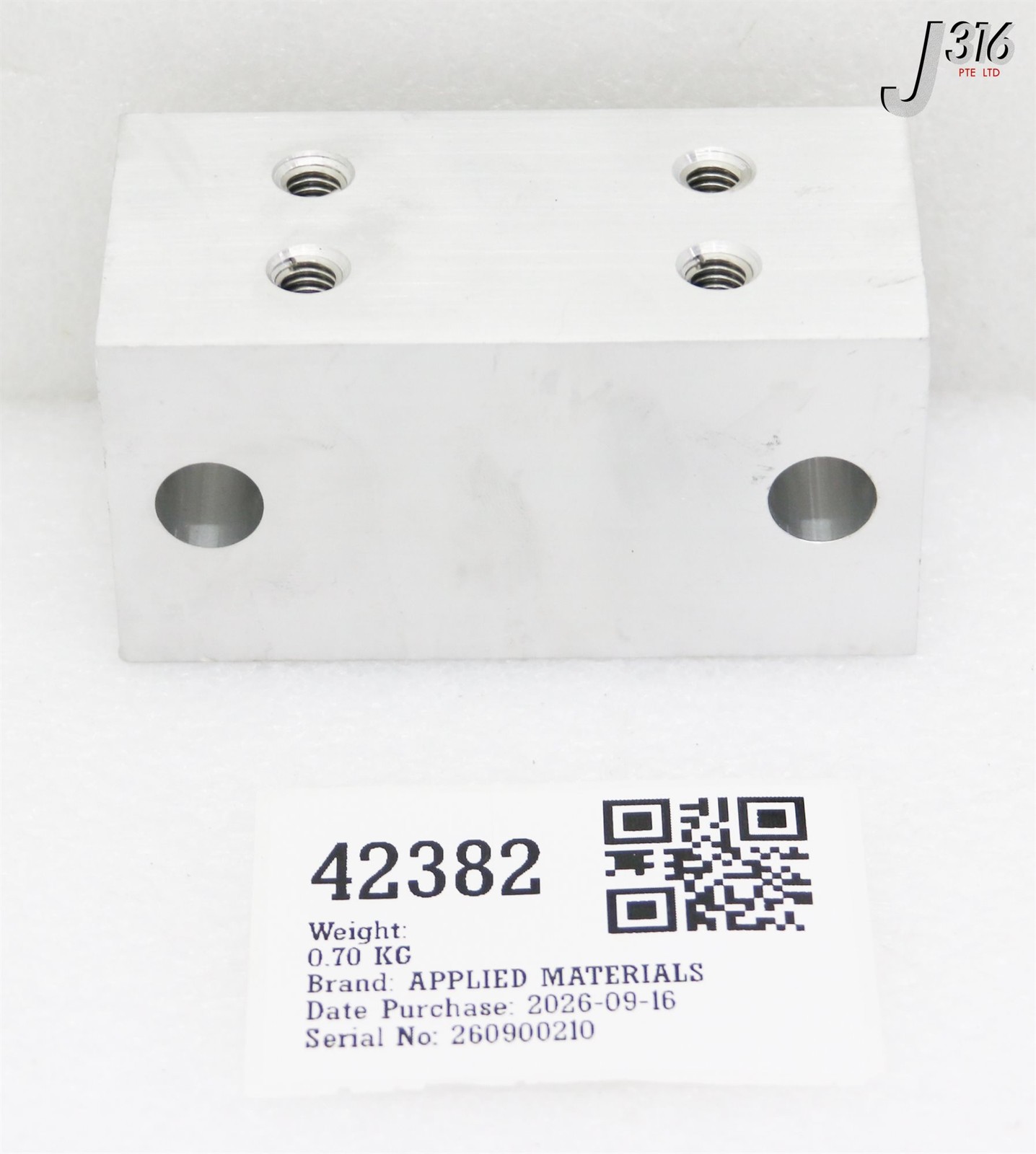 42382 APPLIED MATERIALS BLOCK ALIGNMENT CHAMBER MOUNT 0021-15194