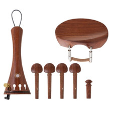 Violin rosewood wood Parts Accessories Set Pegs/ Endpin/Tailpiece/Chinrest 7