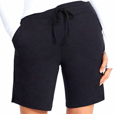 Athletic Works Women's Black Bermuda Shorts French Terry Mid Rise 9'' Inseam M